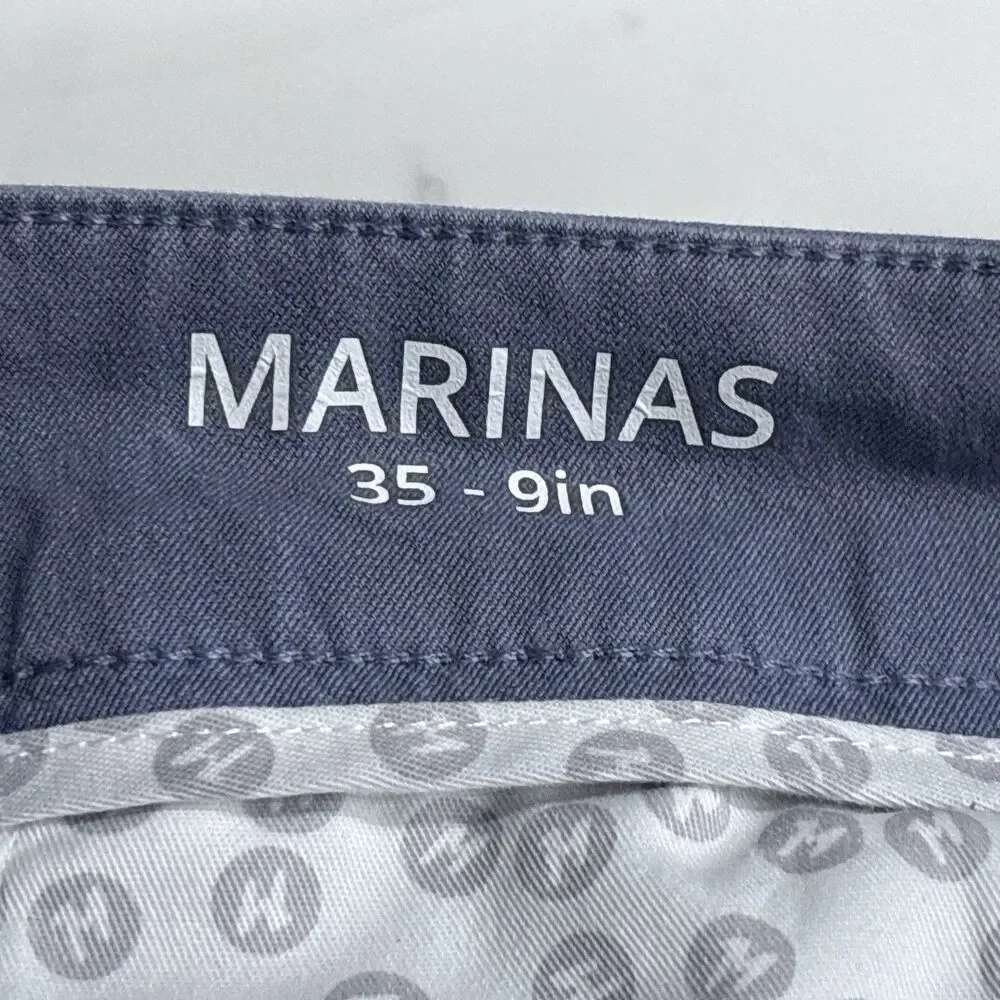 Mugsy Shorts Mens 35 Blue Marinas Stretch Chino Pockets 9